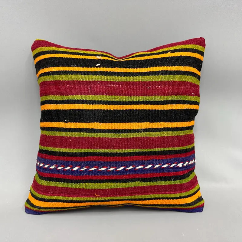 Pillow Cover, Toss Pillow Cover, Accent Pillow Sham, Vintage Pillow, Vintage Kilim Pillow, Kilim Pillow, 18x18 Green Cushion Case - 4