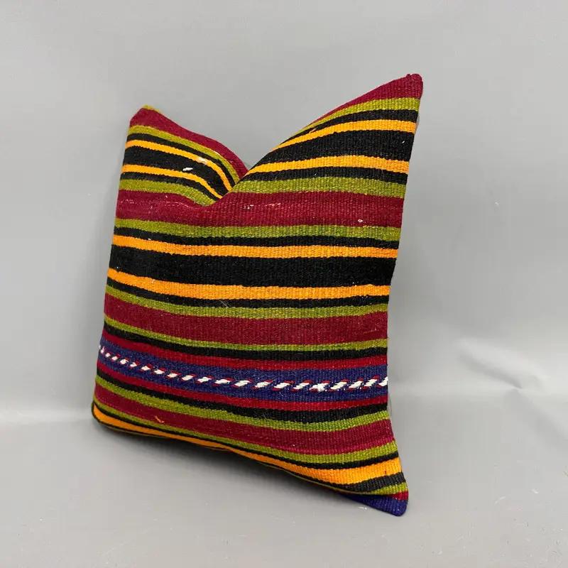 Pillow Cover, Toss Pillow Cover, Accent Pillow Sham, Vintage Pillow, Vintage Kilim Pillow, Kilim Pillow, 18x18 Green Cushion Case - 3