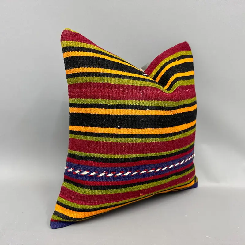 Pillow Cover, Toss Pillow Cover, Accent Pillow Sham, Vintage Pillow, Vintage Kilim Pillow, Kilim Pillow, 18x18 Green Cushion Case - 2