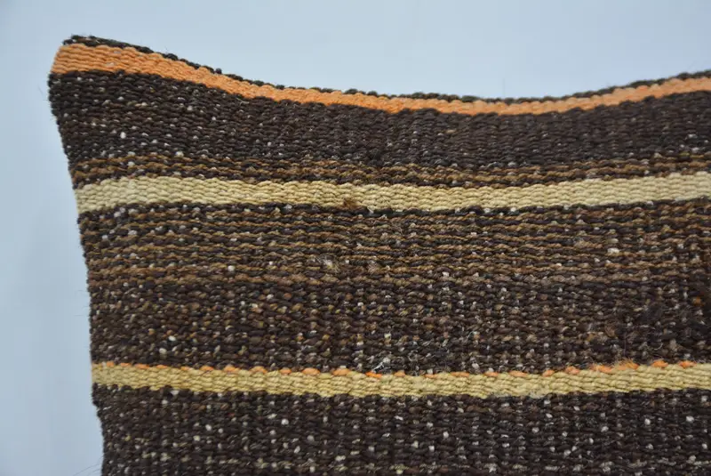 Anatolian Pillow Cover, Pillow Case, Floor Pillow Sham, 14x14 Brown Cushion Case, Ethnical Kilim Rug Pillow, Kilim Cushion Sham, Boho Pillow - 2
