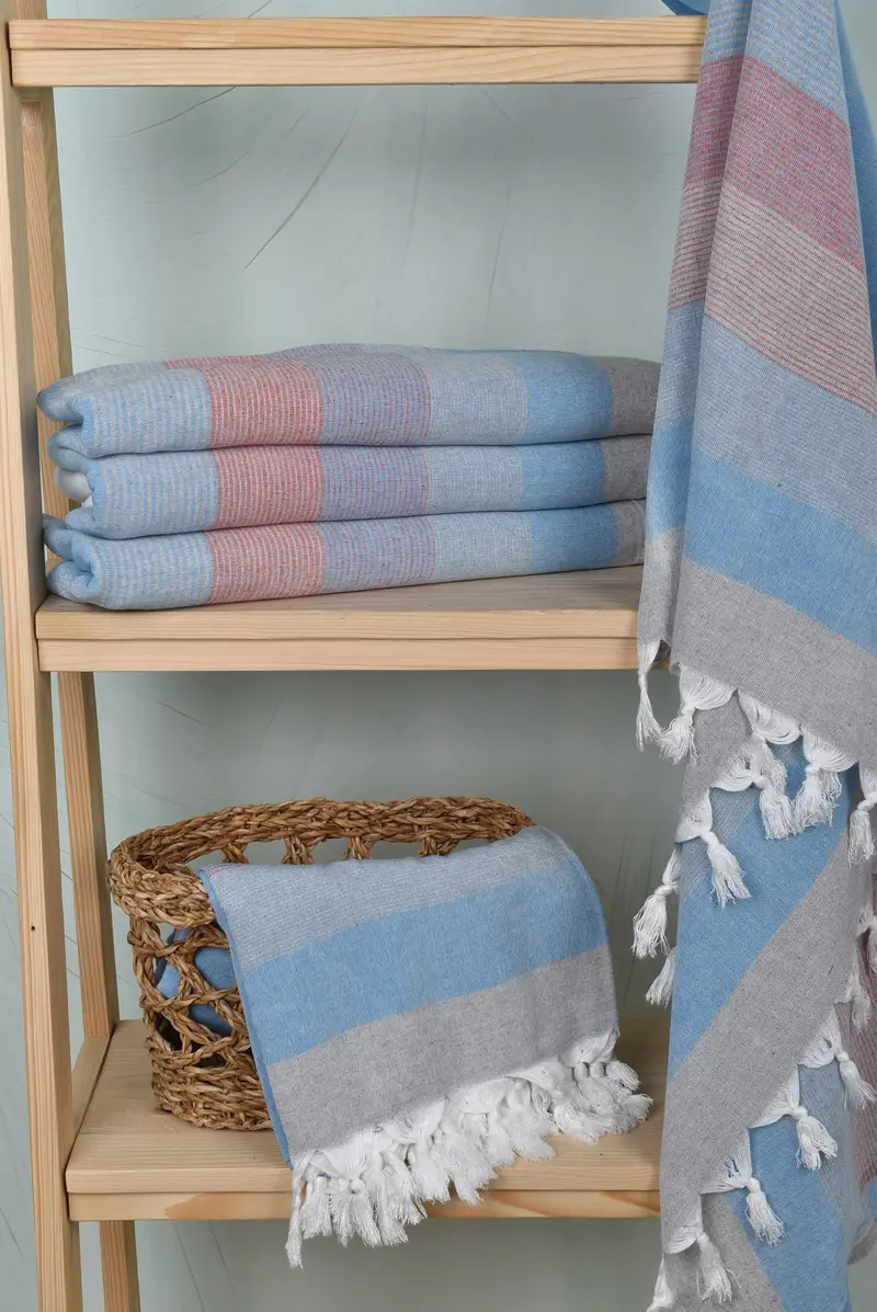 Quick-dry towel, Bachelorette Party Favor, Peshtemal Towel USA, Organic Turkish towel, Monogram Towels, Absorbent towel, 68x40 Cotton Striped Towel - 3