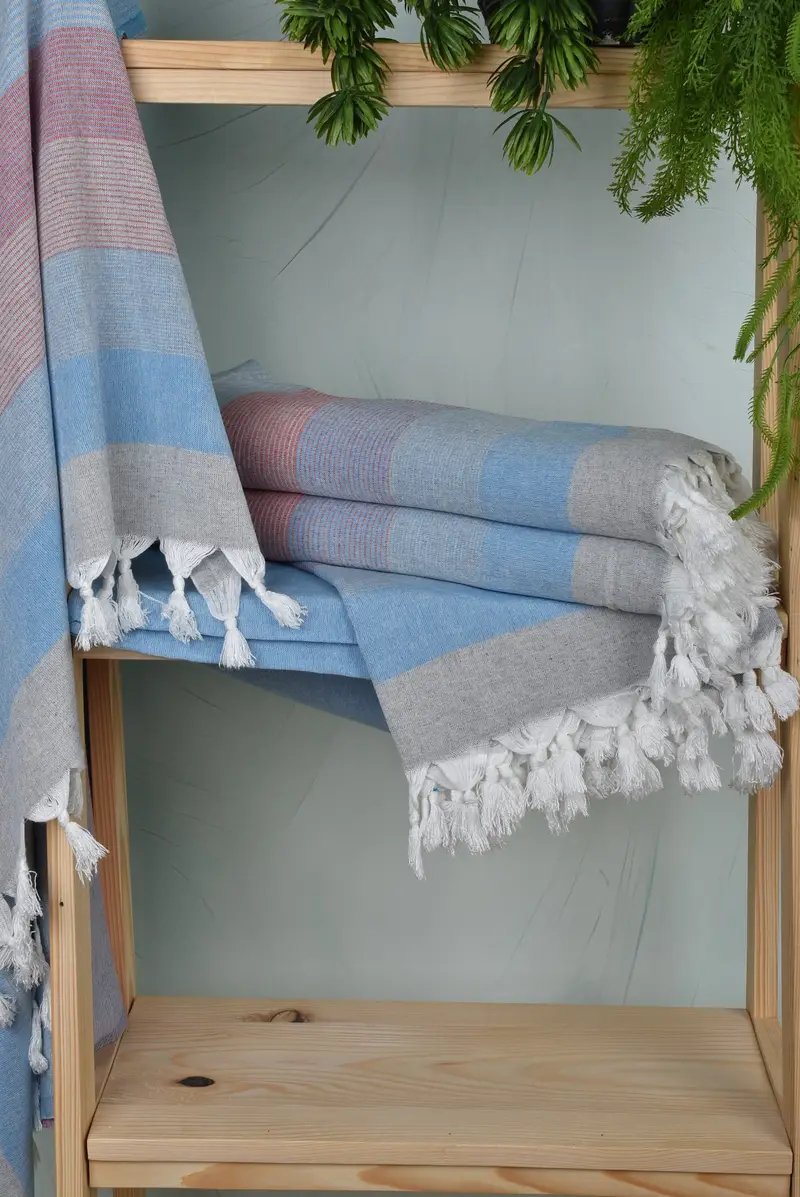 Quick-dry towel, Bachelorette Party Favor, Peshtemal Towel USA, Organic Turkish towel, Monogram Towels, Absorbent towel, 68x40 Cotton Striped Towel - 6