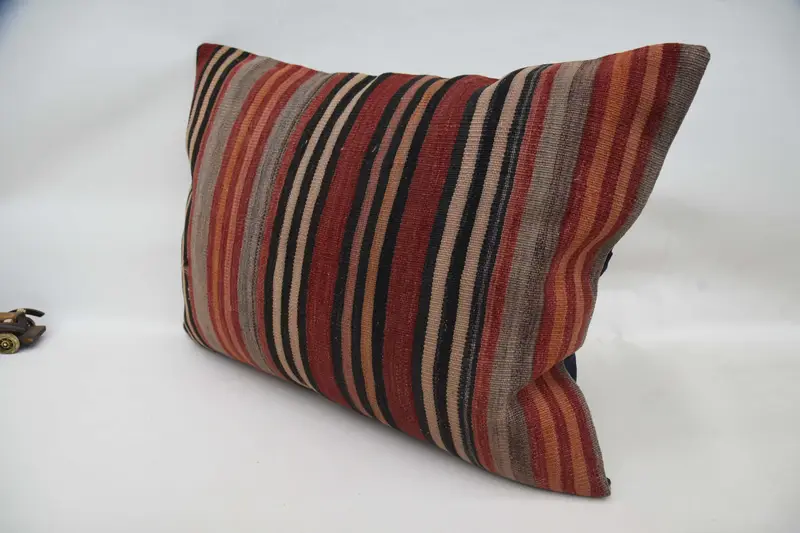Cushion Case, Kilim Cushion Sham, Decorative Pillow Sham, Turkish Pillow, 20x28 Red Cushion Case, Turkish Kilim Pillow, Muted Pillow Sham - 5