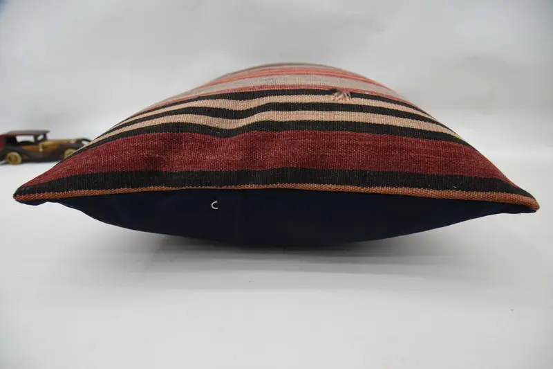 Cushion Case, Kilim Cushion Sham, Decorative Pillow Sham, Turkish Pillow, 20x28 Red Cushion Case, Turkish Kilim Pillow, Muted Pillow Sham - 6
