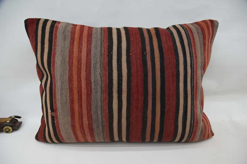 Cushion Case, Kilim Cushion Sham, Decorative Pillow Sham, Turkish Pillow, 20x28 Red Cushion Case, Turkish Kilim Pillow, Muted Pillow Sham - 4