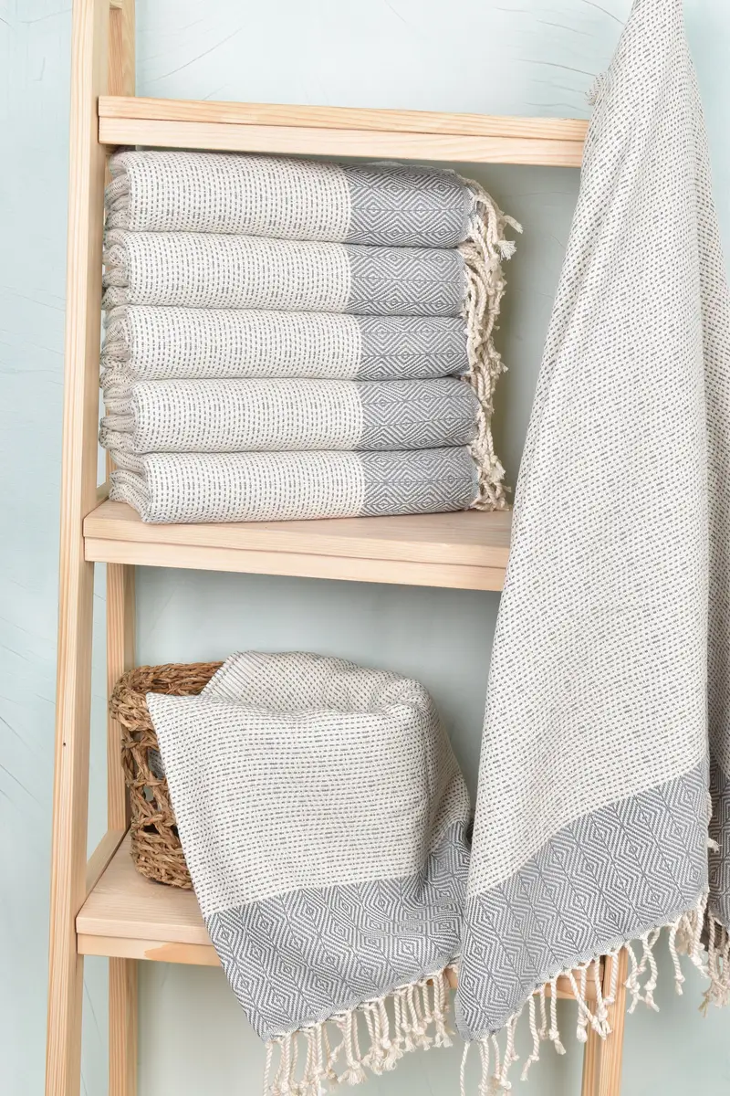 Bridesmaid Gift, Travel towel, Quick-Dry Beach Towel, Family Gift Basket, Decorative Towel, Wedding Gift Ideas, 70x40 Cotton Diamond Towel - 3