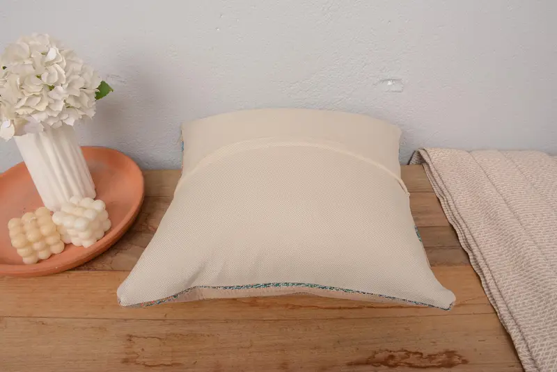 Christmas Cushion Cover, Pillow, Pillow for Couch, Ethnical Kilim Rug Pillow, 16x16 Beige Cushion Case, Vintage Kilim Pillow - 6