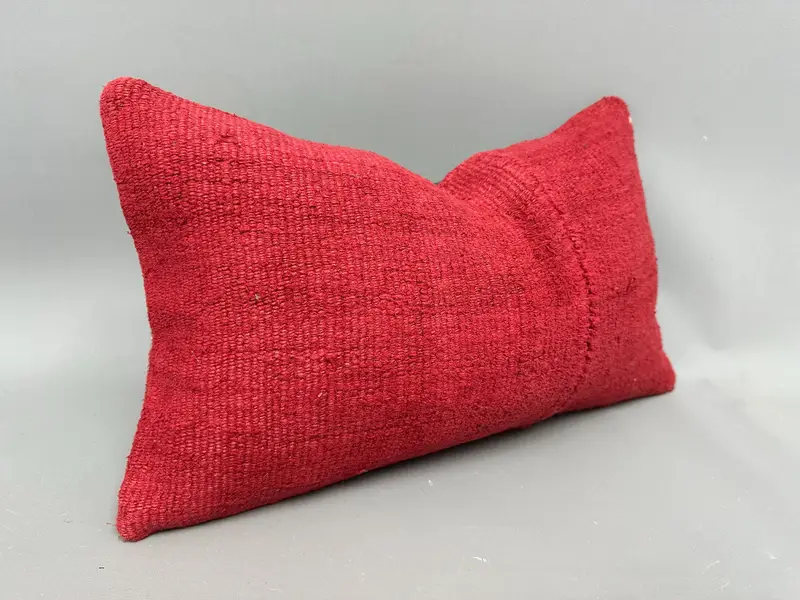 12x20 Red Cushion Case, Throw Kilim Pillow, Home Decor Pillow, Interior Designer Pillow, Cushion Case, Pattern Throw Cushion - 2