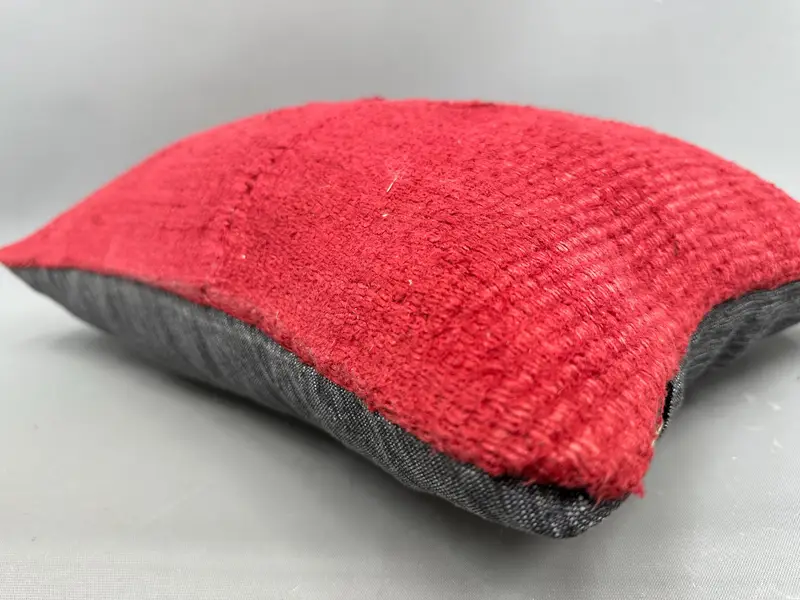 12x20 Red Cushion Case, Throw Kilim Pillow, Home Decor Pillow, Interior Designer Pillow, Cushion Case, Pattern Throw Cushion - 6