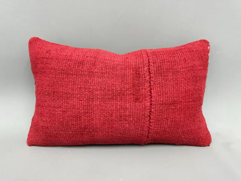 12x20 Red Cushion Case, Throw Kilim Pillow, Home Decor Pillow, Interior Designer Pillow, Cushion Case, Pattern Throw Cushion - 4