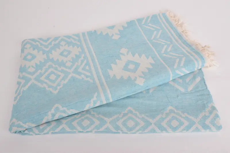 Cotton towel, Gym Towel, Quick-dry peshtemal, 74x40 Cotton Geometric Towel, Traditional Turkish peshtemal for hammam, Bath towel, Bridal Party Gifts - 4