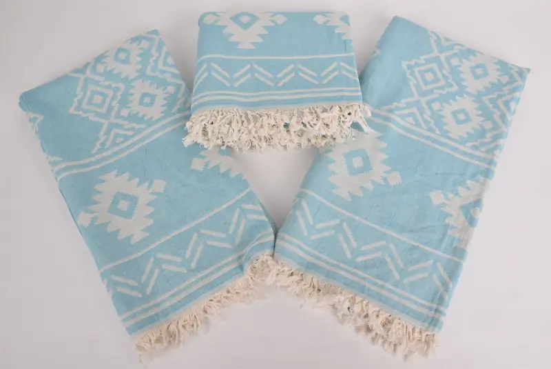 Cotton towel, Gym Towel, Quick-dry peshtemal, 74x40 Cotton Geometric Towel, Traditional Turkish peshtemal for hammam, Bath towel, Bridal Party Gifts - 6