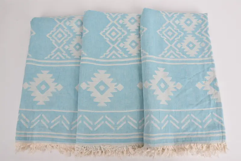 Cotton towel, Gym Towel, Quick-dry peshtemal, 74x40 Cotton Geometric Towel, Traditional Turkish peshtemal for hammam, Bath towel, Bridal Party Gifts - 7