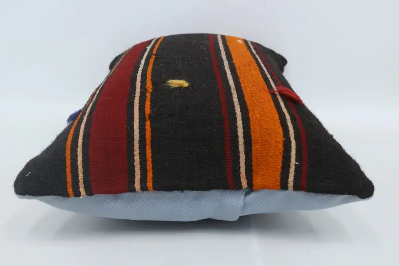 Farmhouse Pillow Sham, Authentic Pillow Sham, Antique Pillows, Turkish Kilim Pillow, Cushion Cover, Vintage Kilim Pillow, 16x24 Brown Cushion Case - 5