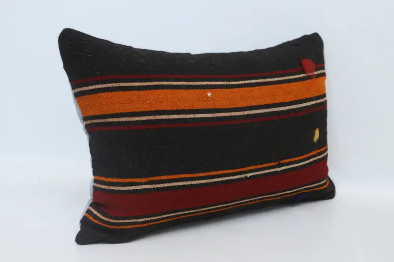 Farmhouse Pillow Sham, Authentic Pillow Sham, Antique Pillows, Turkish Kilim Pillow, Cushion Cover, Vintage Kilim Pillow, 16x24 Brown Cushion Case - 3