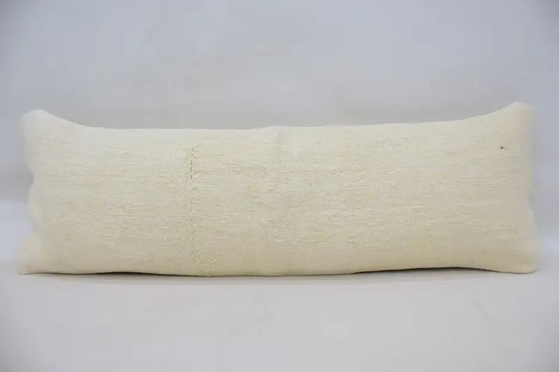 Rectangle Turkish Pillow Case, Beige Moroccan 12x36 inch Pillowcase - 1