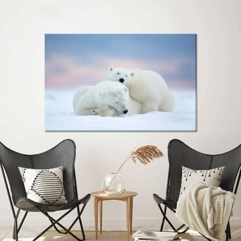 Zarif Kutup Ayısı Kanvas Tablo: Kış Harikalar Diyarı Kanvas Tablo