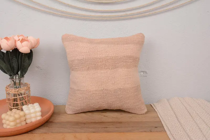 Outdoor Patio Cushion, Boho Pillow Sham Cover, Home Decor Pillow, Vintage Pillow, 14x14 Pink Pillow Cover, Cushion, Christmas Pillow - 2