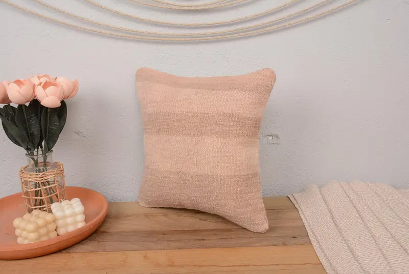 Outdoor Patio Cushion, Boho Pillow Sham Cover, Home Decor Pillow, Vintage Pillow, 14x14 Pink Pillow Cover, Cushion, Christmas Pillow - 4