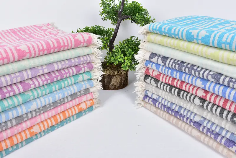 70x40 Linen Kilim Design Towel, Summer Gift, Absorbent towel, Personalized Turkish Towel, Kids Beach Towel, Grandma Gift, Monogram Towels - 3