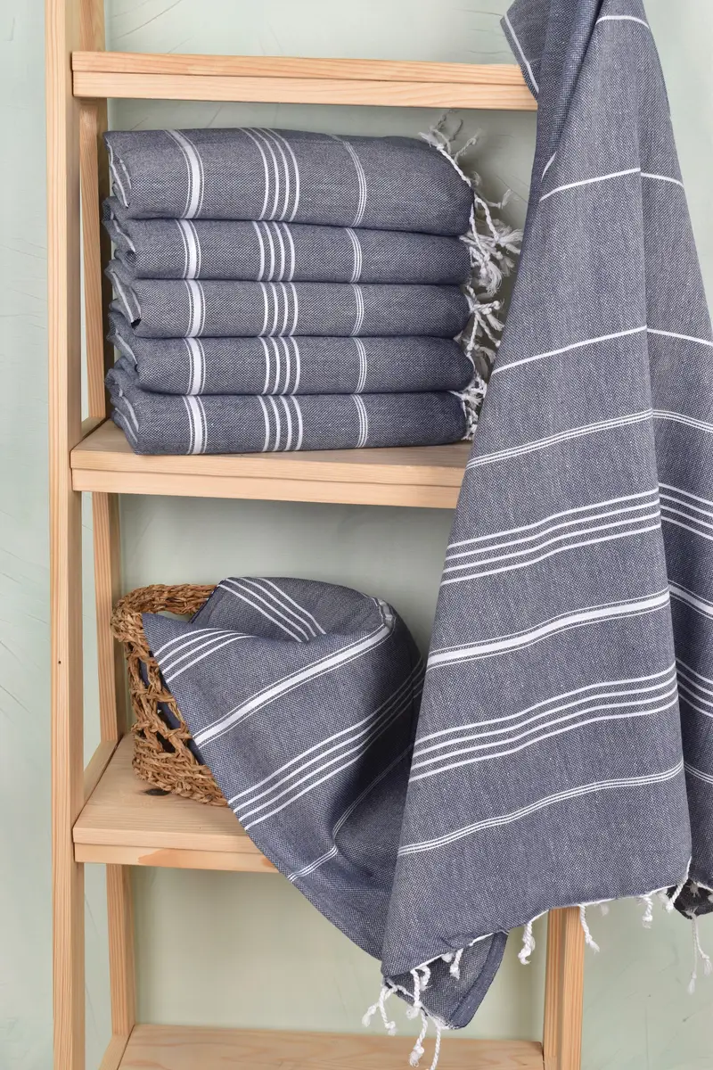 Personalized Beach Towel, 70x40 Cotton Striped Towel, Monogram Turkish Towel, Gift For Mom, Housewarming Gift, Summer Gift Ideas, Summer Towel - 3