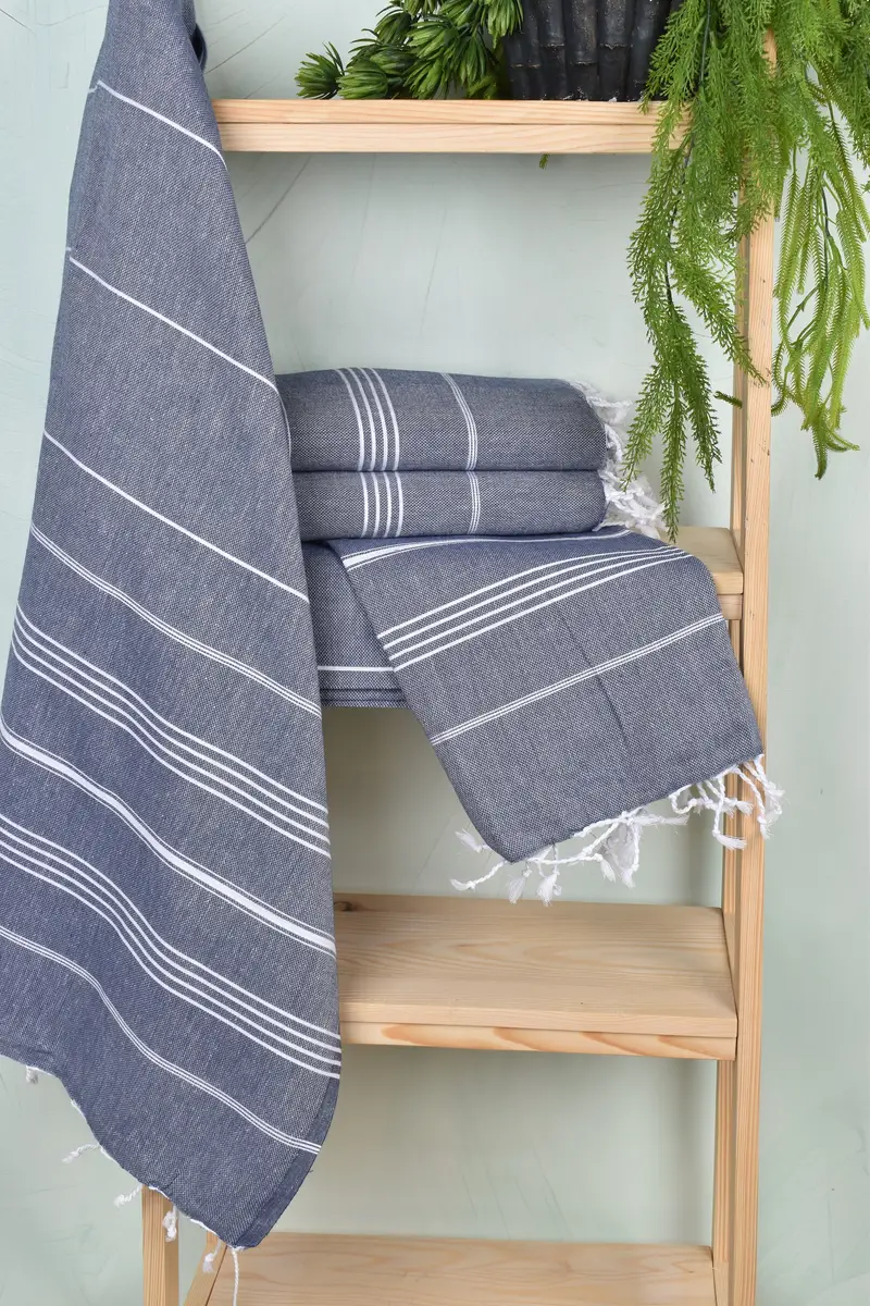 Personalized Beach Towel, 70x40 Cotton Striped Towel, Monogram Turkish Towel, Gift For Mom, Housewarming Gift, Summer Gift Ideas, Summer Towel - 6