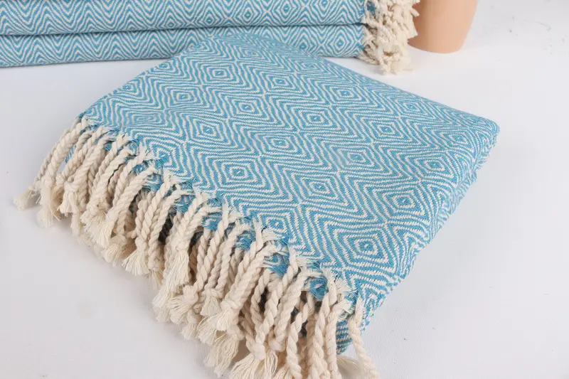 Yoga Towel, Wedding Gift For Bride, Personalized Turkish Towel, Turkish bath towel, 70x40 Cotton Zigzag Diamond Towel, Custom Wedding Gifts - 5