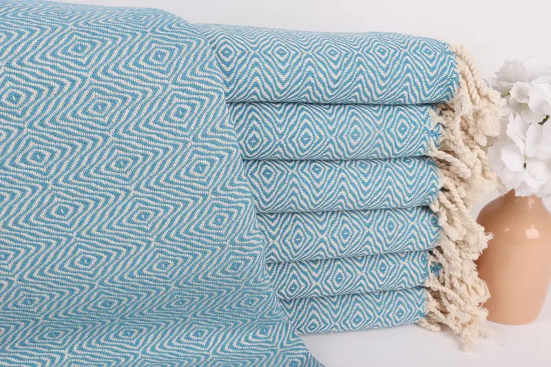 Yoga Towel, Wedding Gift For Bride, Personalized Turkish Towel, Turkish bath towel, 70x40 Cotton Zigzag Diamond Towel, Custom Wedding Gifts - 1