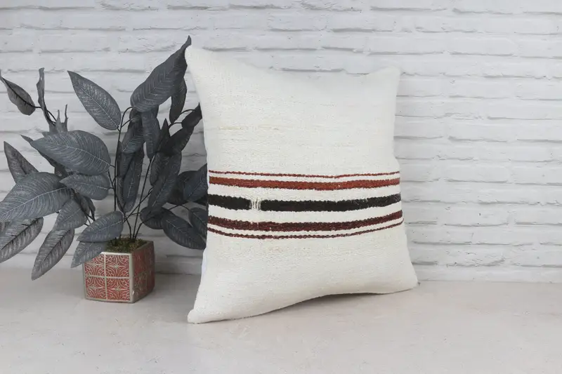El yapımı yastık kılıfı, otantik yastık, ev dekorasyonu yastığı, Kilim Yastığı Sham, 22x22 beyaz yastık, koltuk yastık kılıfı, yastık, Kilim yastık örtüsü - 4