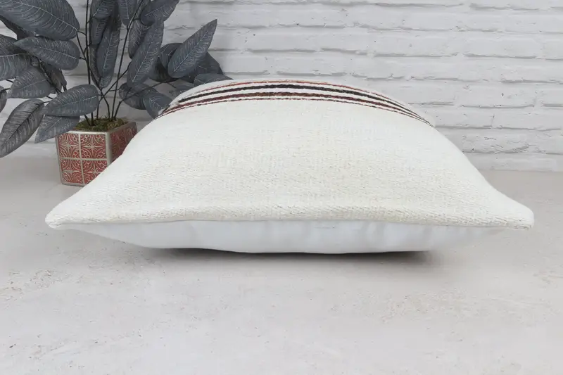 El yapımı yastık kılıfı, otantik yastık, ev dekorasyonu yastığı, Kilim Yastığı Sham, 22x22 beyaz yastık, koltuk yastık kılıfı, yastık, Kilim yastık örtüsü - 6