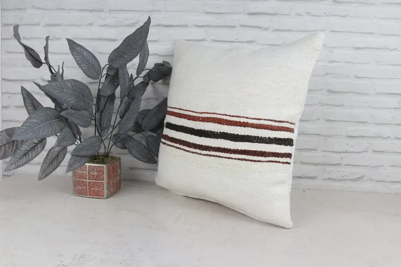 El yapımı yastık kılıfı, otantik yastık, ev dekorasyonu yastığı, Kilim Yastığı Sham, 22x22 beyaz yastık, koltuk yastık kılıfı, yastık, Kilim yastık örtüsü - 5