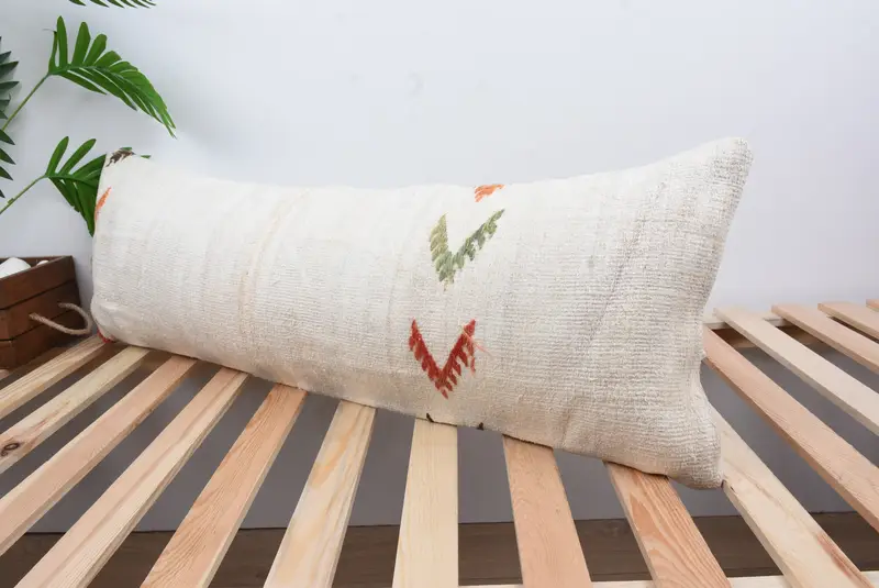 12x36 Rainbow Cushion, Handmade Kilim Cushion, Bright Pillow, Decorative Pillow Cover, Boho Pillow Sham Cover, Pillow Case, Turkish Kilim Pillow - 5