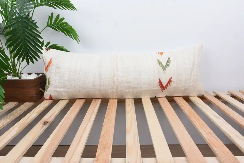 12x36 Rainbow Cushion, Handmade Kilim Cushion, Bright Pillow, Decorative Pillow Cover, Boho Pillow Sham Cover, Pillow Case, Turkish Kilim Pillow - 1