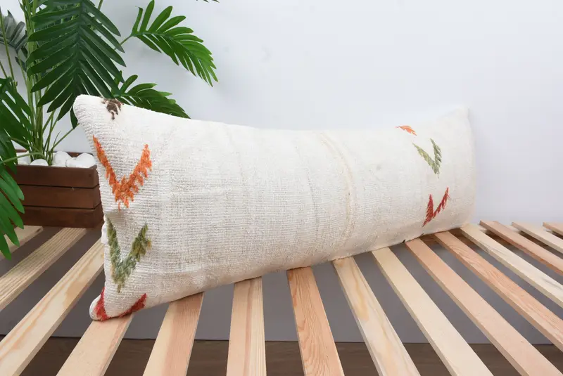 12x36 Rainbow Cushion, Handmade Kilim Cushion, Bright Pillow, Decorative Pillow Cover, Boho Pillow Sham Cover, Pillow Case, Turkish Kilim Pillow - 4