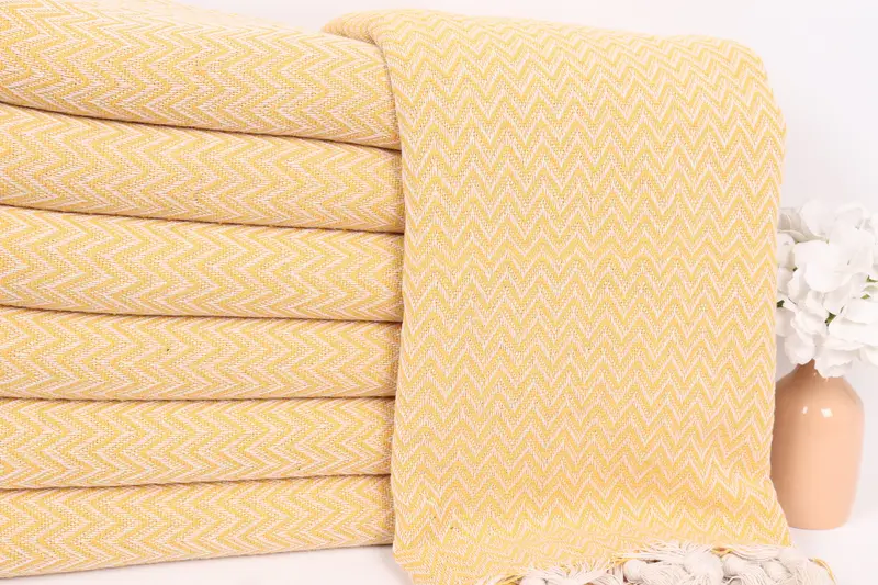 76x64 Cotton Zig zag Towel, Bachelorette Party Favors, Custom Gifts, Woven Blanket, Turkish Blanket, Shower Curtain, Personalized Home Gift Wedding - 2