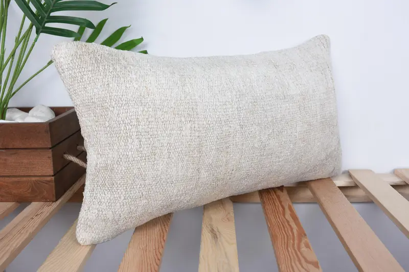Patio Cushion, Antique Pillows, 10x20 White Cushion Cover, Kilim Pillow, Pillow Case, Interior Designer Pillow, Outdoor Patio Pillow Sham - 4