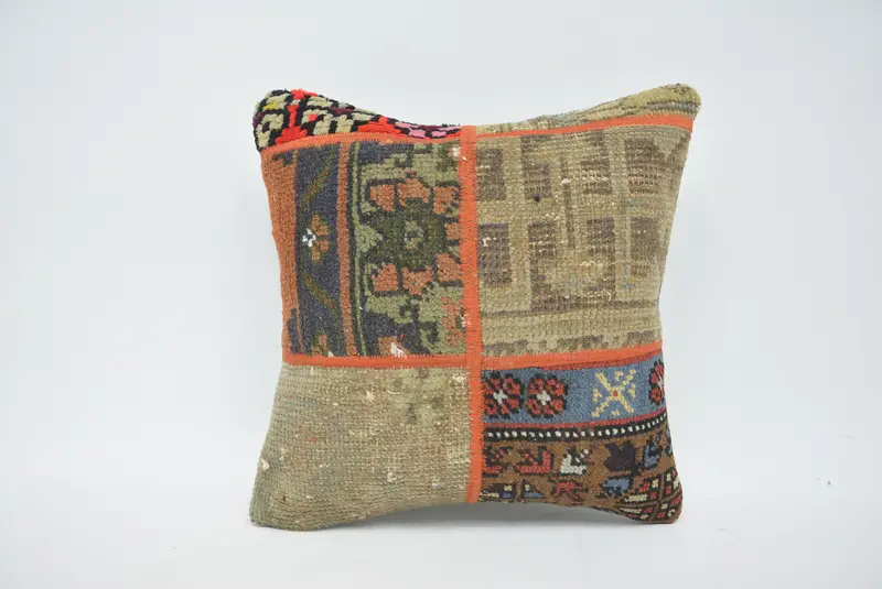 Gift Pillow, Pillow, Kilim Pillow Cover, 16x16 Brown Pillow Cover, Kilim Cushion Sham, Wool Kilim Pillow Pillow, Personalized Gift Pillow Cushion - 1