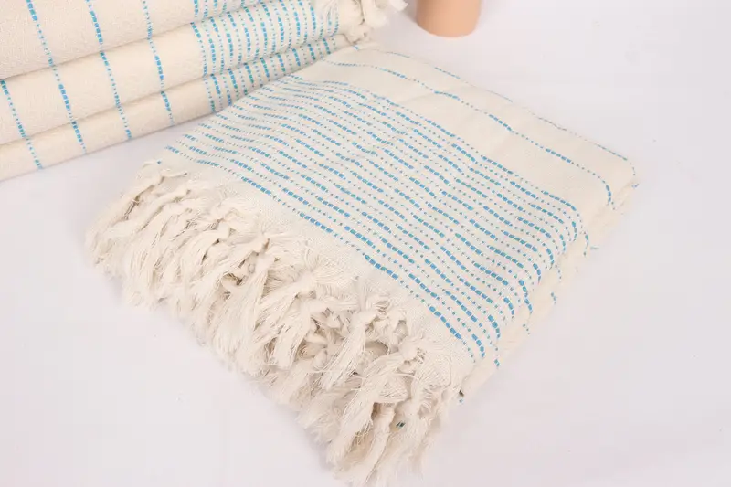 Bachelorette Large Towel, Woven Throw Blanket, Organic Throw, Throw Blanket, Bridesmaid Gifts, 98x92 Cotton Striped Design Towel, Boyfriend Gift - 5