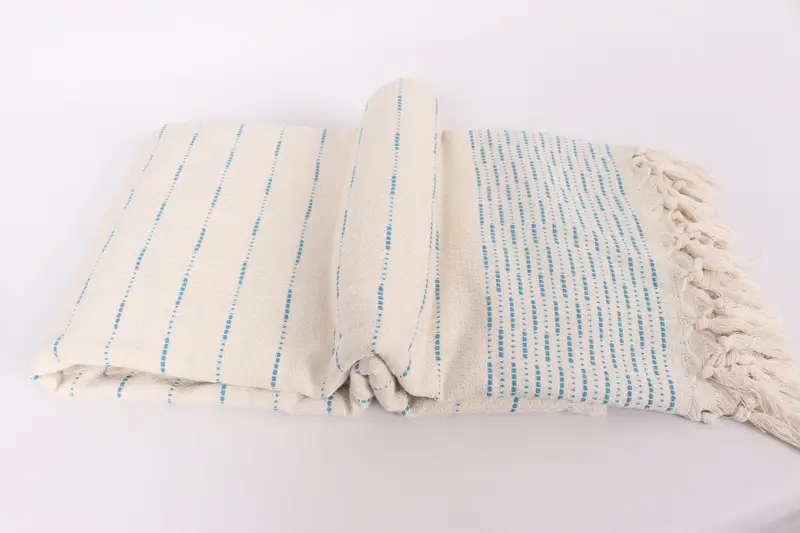Bachelorette Large Towel, Woven Throw Blanket, Organic Throw, Throw Blanket, Bridesmaid Gifts, 98x92 Cotton Striped Design Towel, Boyfriend Gift - 6