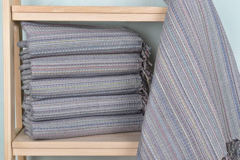 Custom Gift Towel Dark Gray Organic Cotton/Linen, 40x71 Inches