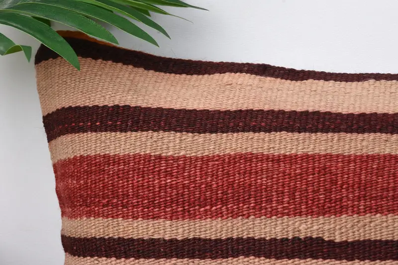 Interior Designer Pillow, 12x24 Red Pillow, Boho Pillow Sham Cover, Kilim Cushion Sham, Bolster Throw Cushion Case, Cushion Case - 2