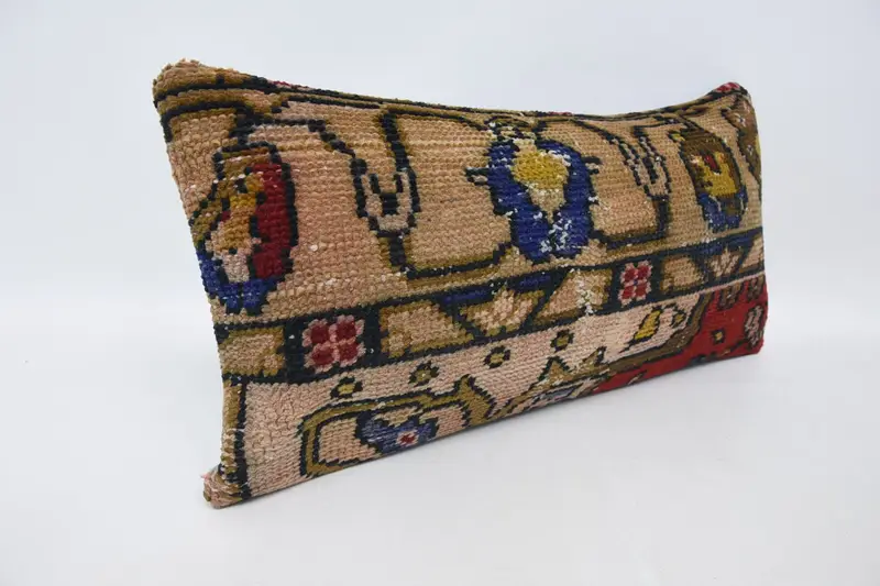 Vintage Kilim Pillow, 12x24 Brown Cushion, Aesthetic Pillow, Muted Pillow Sham, Pillow, Vintage Kilim Throw Pillow, Boho Pillow Sham Cover - 3
