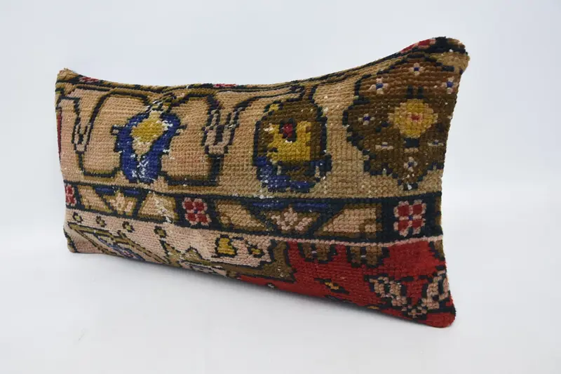 Vintage Kilim Pillow, 12x24 Brown Cushion, Aesthetic Pillow, Muted Pillow Sham, Pillow, Vintage Kilim Throw Pillow, Boho Pillow Sham Cover - 4