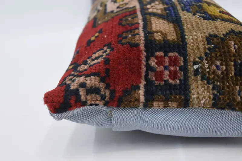 Vintage Kilim Pillow, 12x24 Brown Cushion, Aesthetic Pillow, Muted Pillow Sham, Pillow, Vintage Kilim Throw Pillow, Boho Pillow Sham Cover - 5