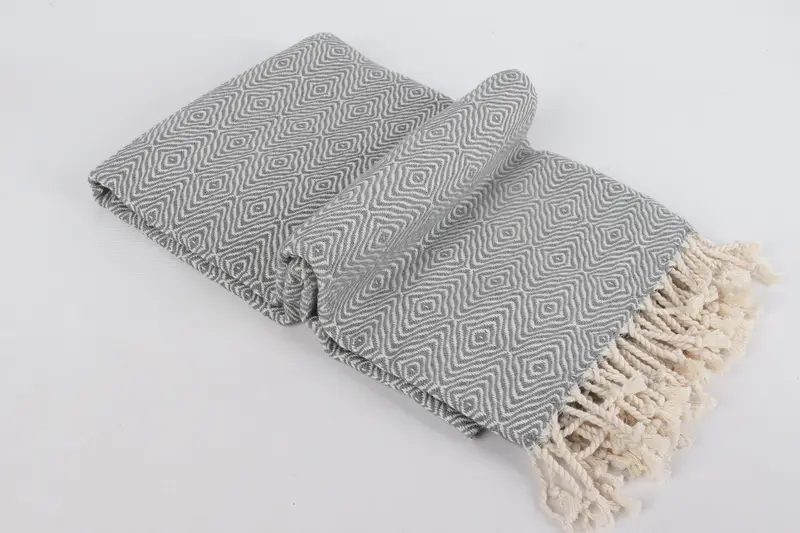 Spa Gift, 70x40 Cotton Zigzag Diamond Towel, Embroidered Towel, Travel towel, Gym Towel, Luxury Turkish Bath Towel, Absorbent Turkish towel - 6