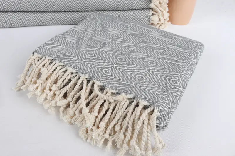 Spa Gift, 70x40 Cotton Zigzag Diamond Towel, Embroidered Towel, Travel towel, Gym Towel, Luxury Turkish Bath Towel, Absorbent Turkish towel - 5