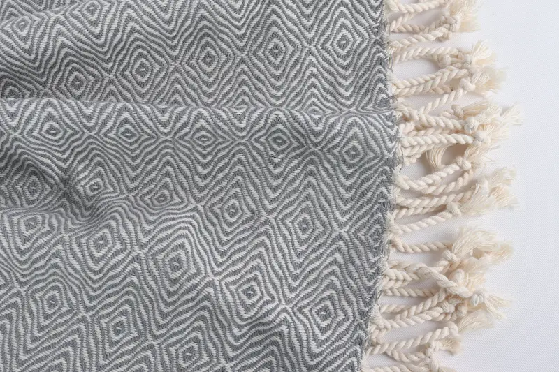 Spa Gift, 70x40 Cotton Zigzag Diamond Towel, Embroidered Towel, Travel towel, Gym Towel, Luxury Turkish Bath Towel, Absorbent Turkish towel - 8