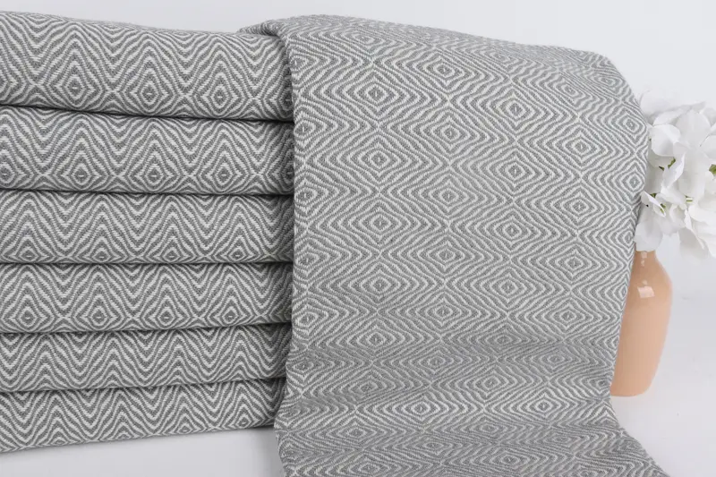 Spa Gift, 70x40 Cotton Zigzag Diamond Towel, Embroidered Towel, Travel towel, Gym Towel, Luxury Turkish Bath Towel, Absorbent Turkish towel - 2
