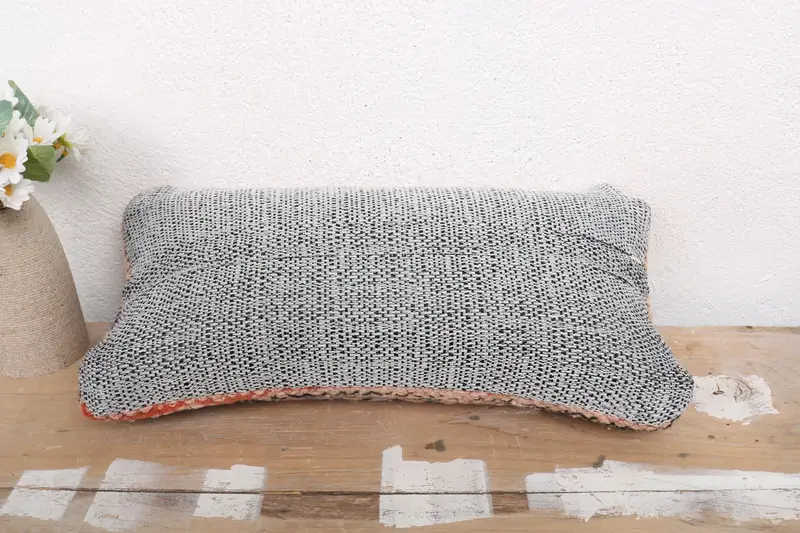 Boho Pillow Sham Cover, Cushion, 8x16 Blue Pillow Case, Nomadic Cushion Case, Christmas Cushion, Throw Kilim Pillow, Vintage Kilim Throw Pillow - 7