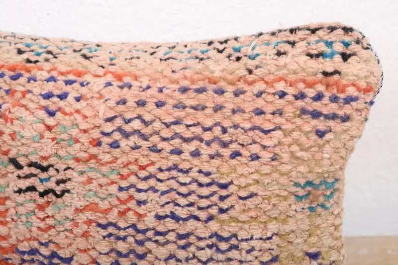 Boho Pillow Sham Cover, Cushion, 8x16 Blue Pillow Case, Nomadic Cushion Case, Christmas Cushion, Throw Kilim Pillow, Vintage Kilim Throw Pillow - 5